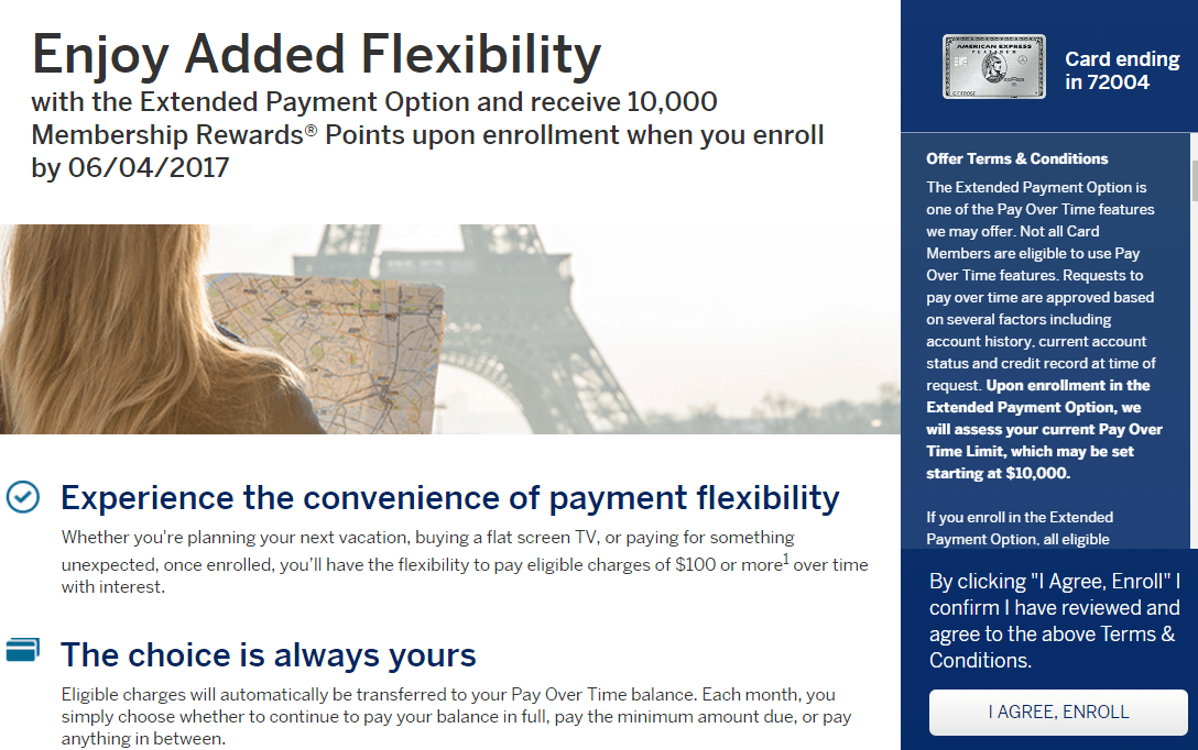 AMEX Pay Over Time 活动介绍【2024.7 更新：白送 20k MR 积分，点点鼠标就行】 美国信用卡 101