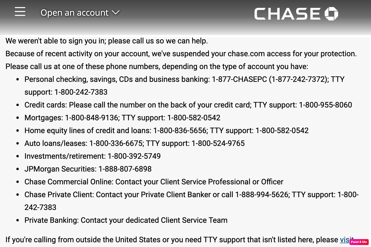 Chase.com 账户被锁记- 美国信用卡 101