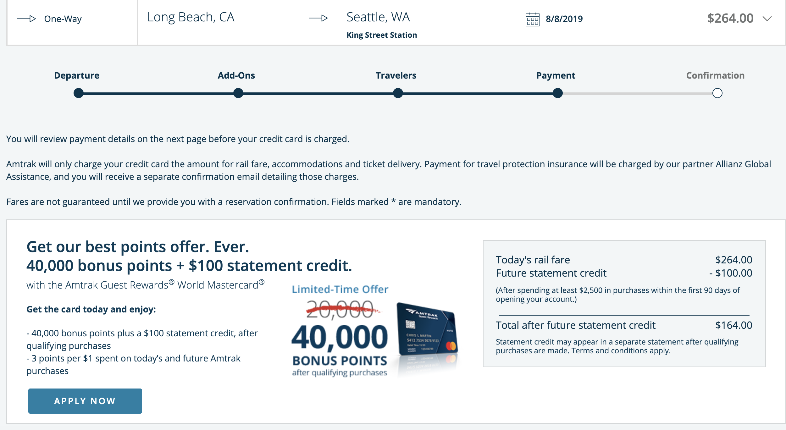 BoA Amtrak Guest Rewards 信用卡及点数兑换介绍 【2019.7更新 40K+100史高Offer，车迷们上车了