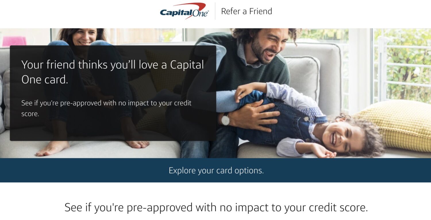Capital One 信用卡指向 pre-approved 界面的 refer 活动- 美国信用卡 101