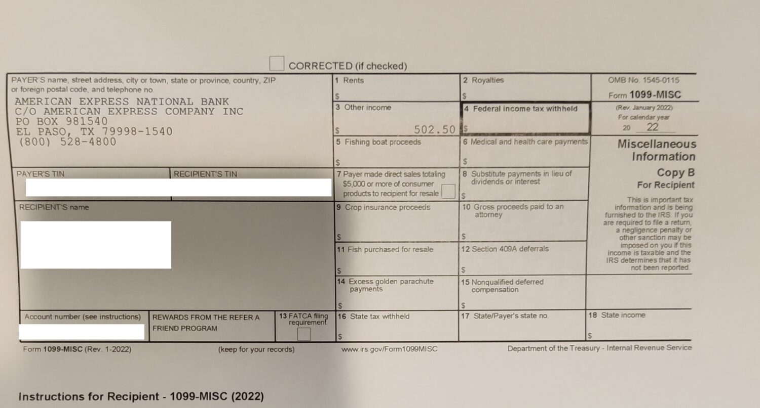 信用卡公司会发哪些税表？是否需要报税？【2024.2 更新：一波 refer 税表发放了】 - 美国信用卡 101